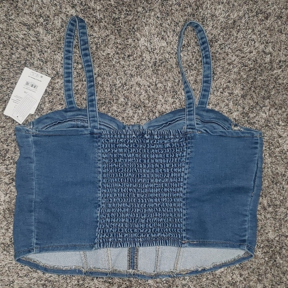 No Boundaries| NWT Denim Crop Tank Top - Picture 6 of 6
